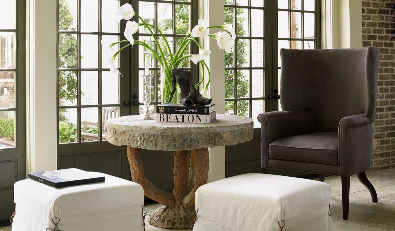European influenced Texas cottage interior designed by Kevin Spearman
