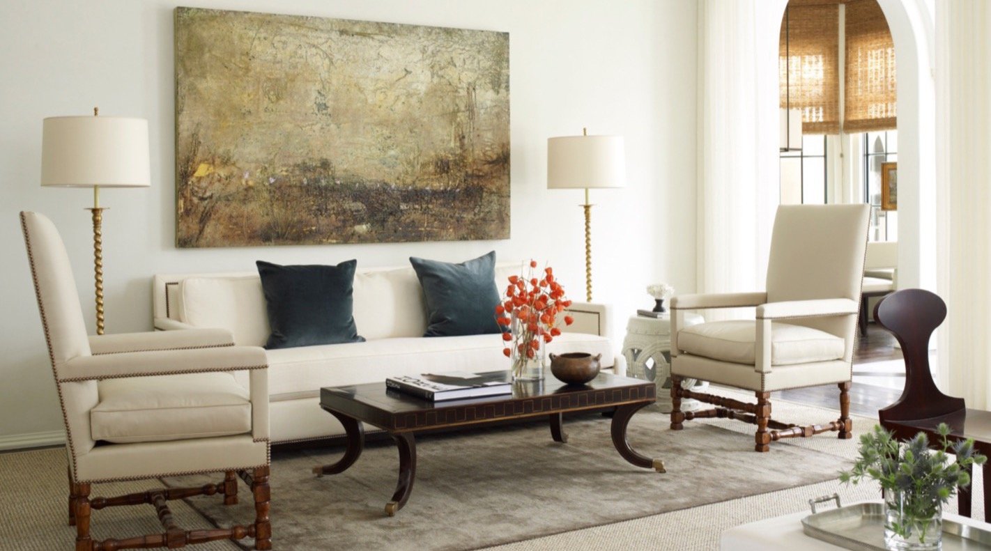 Light and airy family estate interior in elegant neutrals north of Houston